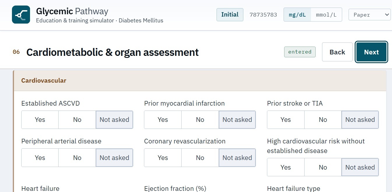 Cardiometabolic and organ assessment screen covering cardiovascular, renal, weight, and liver findings together